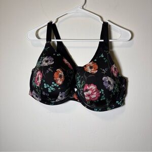 Floral Print Women's Bra Criss Cross Detail Torrid XO Plunge Push-Up 42DDD EUC